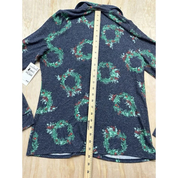 Brushed Hacci Pajamas Top Only Christmas Small Nordstrom New! Nvy Peacoat Wreath - Picture 5 of 6